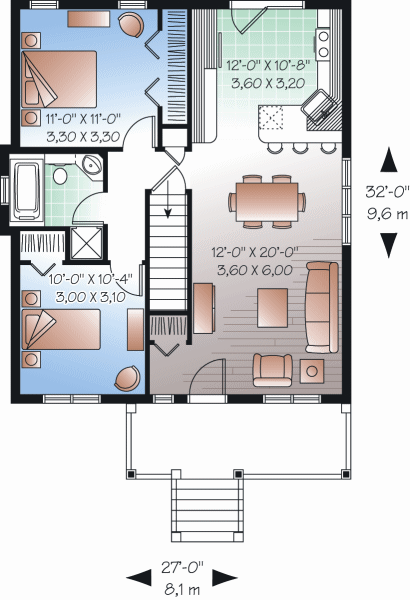 planos de casas de dos pisos de 6x10